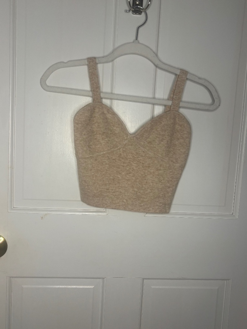 NWT Aritzia Oatmeal Sweetheart Neckline Cropped Tank Top size S